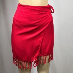 Zuliana Red 100% Rayon Skirt Made in USA New With Tags